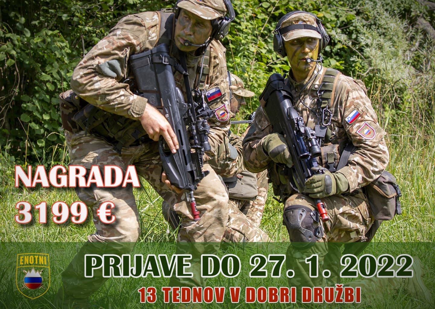 Reklamni plakat za dobrovoljno služenje vojnog roka u Sloveniji (foto: slovenskavojska.si)